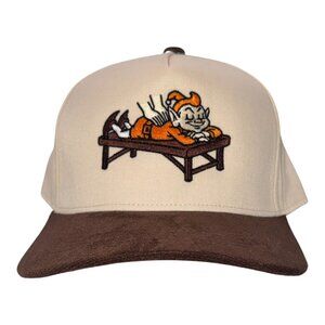Brownie the Elf Embroidered Hat | Cream & Brown Snapback